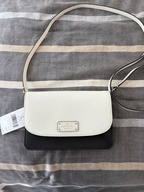 kate spade Two-Tone Black and White Pebbled Leather Crossbody